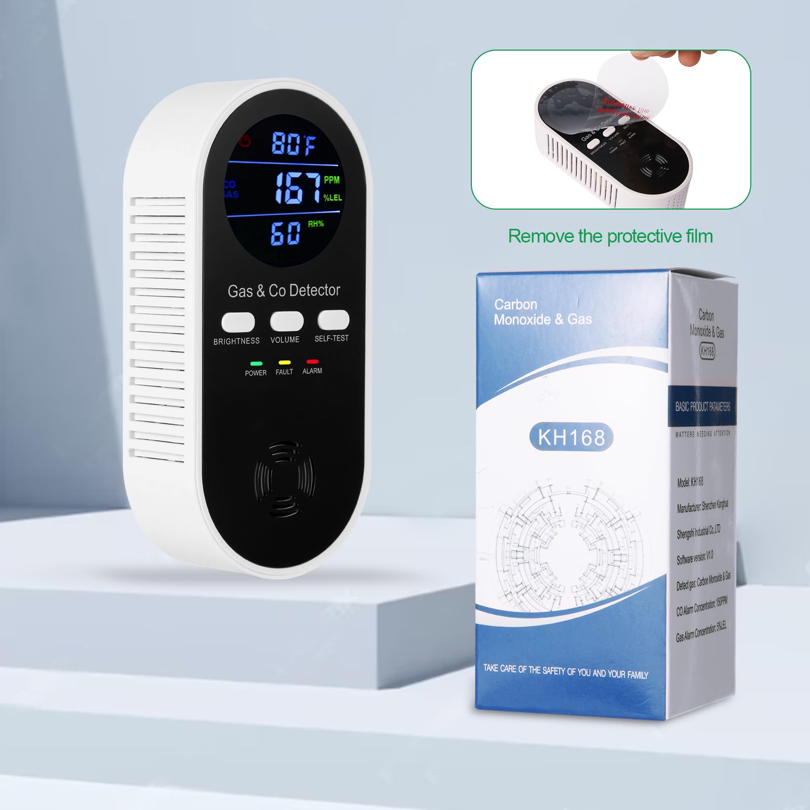 Co Detector Plug - 5-in-1 Combination Explosive Gas & Carbon
