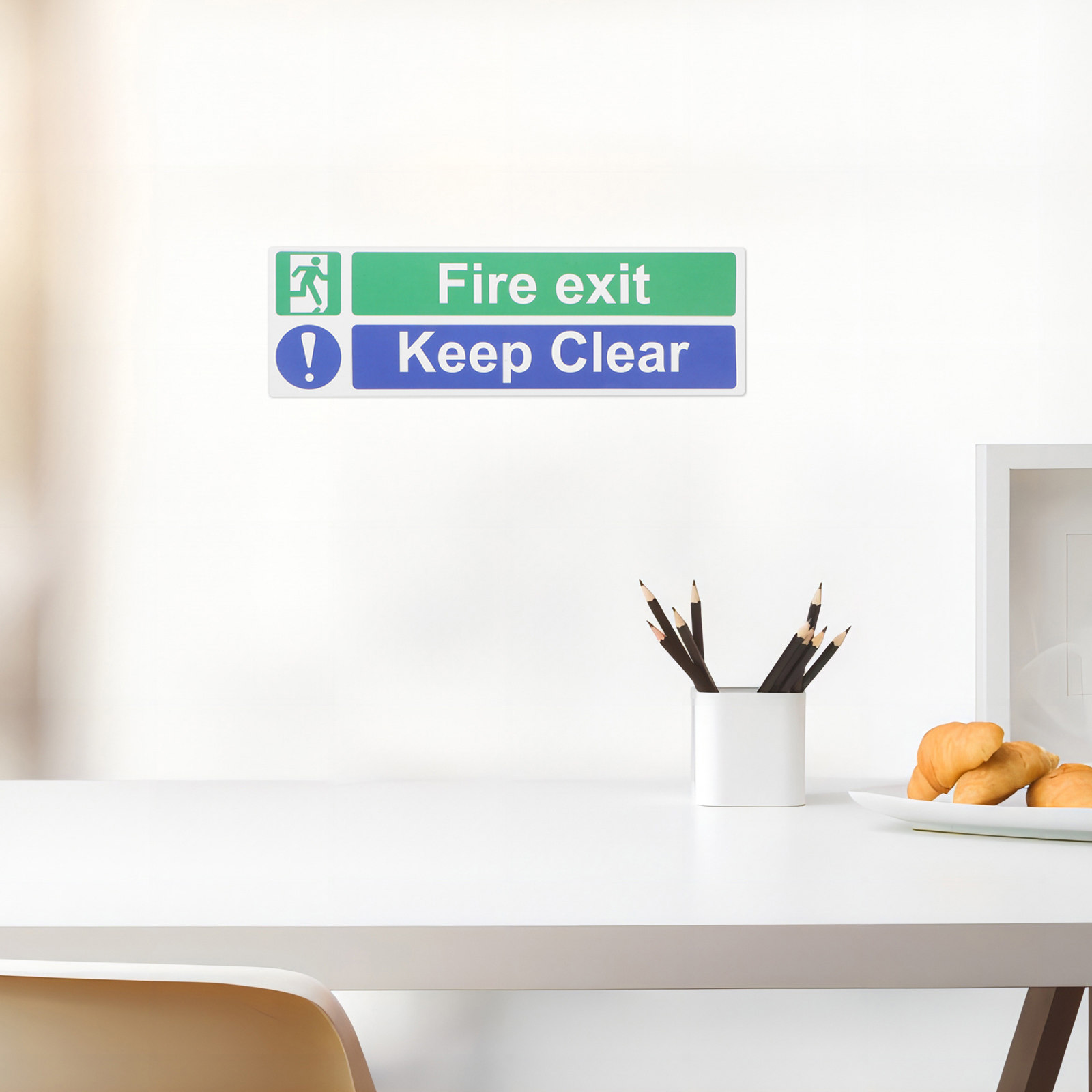 Emergency Exit Sign - 5Pcs Fire Exit Keep Clear Safety