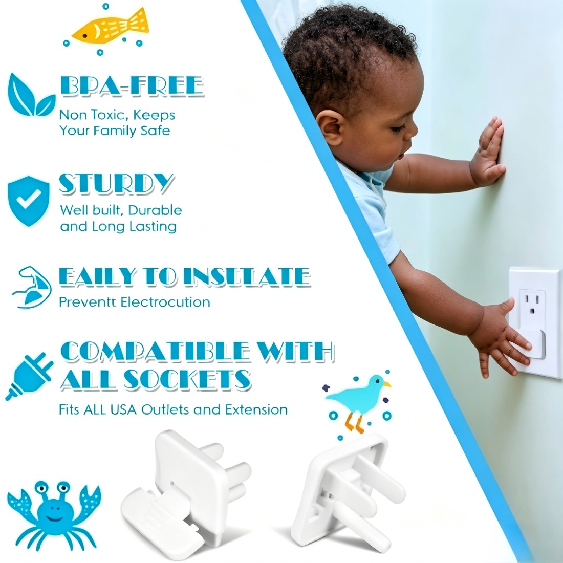 38 Pcs White Plastic Childproo - Outlet Cover Baby recensie en prijs